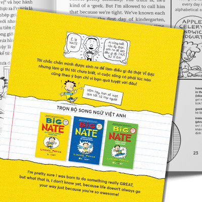 Truyện tranh Big Nate: In a Class By Himself - Tập 1: Thánh Nhọ - Bản Song Ngữ. Tặng Kèm File Nghe