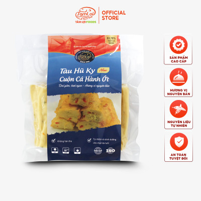 Tàu hủ ky cuộn cá hành ớt Tâm Lợi, loại cao cấp - Đảm bảo sức khoẻ - Giao nhanh trong 3h - 200 gram