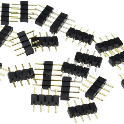 Đầu kim nối 4 chân cho giắc nối bộ điều khiển với led dây dán 5050, 2835, 3528 RGB đổi màu connector 4P pin 10 mm trang trí dán tường thạch cao, cây máy tính, màn hình, ti vi, TV, Gaming, Tiktok dán tường, chống nước bền đẹp