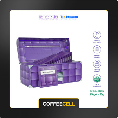 [MUA 1 TẶNG 5] Cà Phê Mocha Với Nhân Sâm Trắng Thượng Hạng COFFEECELL (20 gói x 15g) - Cà phê Arabica từ Brazil, Vị Socola tinh tế, Khơi nguồn cảm hứng - Hàng Chính Hãng