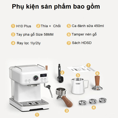 Máy pha cà phê Espresso chuyên nghiệp thương hiệu HiBREW H10 Plus cao cấp - Hàng chính hãng