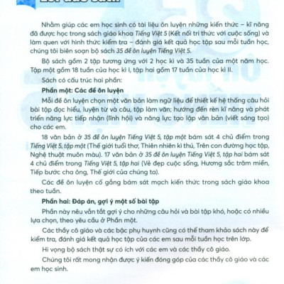 35 Đề Ôn Luyện Tiếng Việt 5 - Tập 2 (Kết Nối)