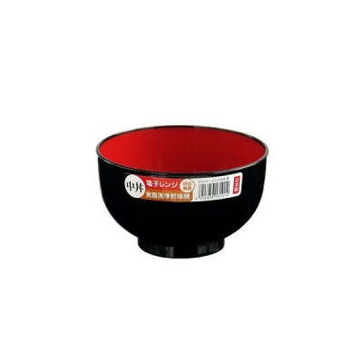 Bát nhựa tròn nhỡ màu đen (Ø13.6×8.1cm) - Hàng nội địa Nhật Bản nhập khẩu chính hãng