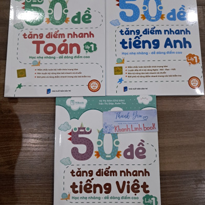 Sách - Combo 50 đề tăng điểm nhanh Toán + Tiếng Việt + Tiếng Anh lớp 1 (MC)