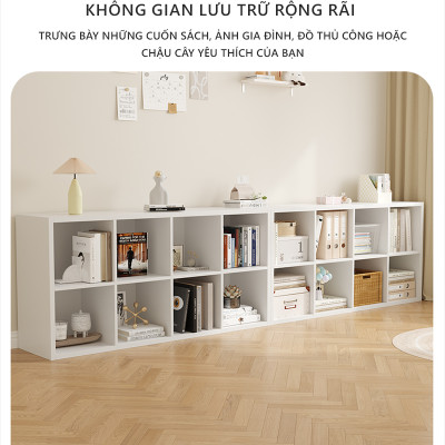 Kệ sách 8 hộc đựng đồ lớn gỗ mdf dày 25mm cao cấp decor phong cách minimalism thương hiệu IGA - GA33