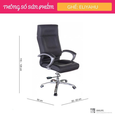 Ghế xoay văn phòng lưng cao bọc PU SMLIFE Eliyahu