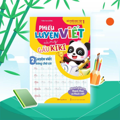 Sách - Phiếu Luyện Viết Cùng Gấu Kiki 2 - Luyện Viết Bảng Chữ Cái - Megabook