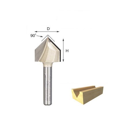 Mũi phay, mũi soi, mũi cắt rãnh chữ V 90độ 1/2"x1/2" (D=H=12.70mm) ARDEN