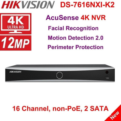 Đầu ghi camera IP 16 kênh HIKVISION DS-7616NXI-K2 Ultra HD 4K 8MP AI nhận diện khuôn mặt ,.-Hàng chính hãng