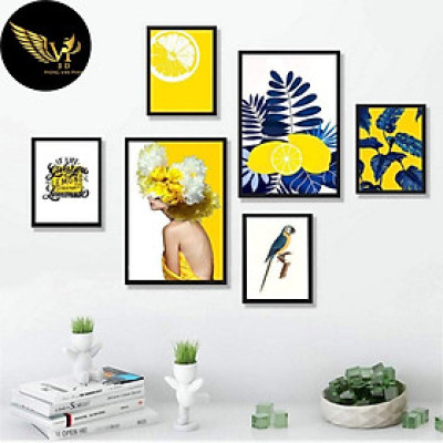 Tranh treo tường trang trí phòng khách, phòng ngủ,THỜI TRANG, TÔNG VÀNG SANG CHANH TUOI MỚI,Tặng kèm khung và đinh ba chân treo tranh chuyên dụng PVP-TP223