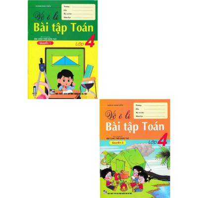 Combo vở ô li bài tập toán lớp 4 - quyển 1 + 2 (biên soạn theo chương trình sgk chân trời sáng tạo) (HA-MK)