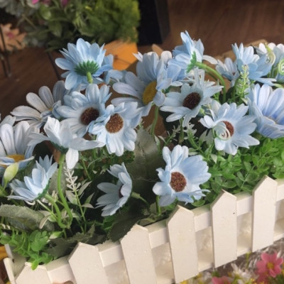 Chậu hàng rào hoa trang trí - Size từ 30cm đến 50cm - Cây giả, hoa lụa Decor trang trí nhà cửa