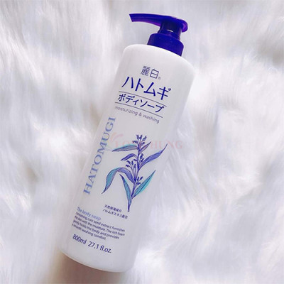 Sữa tắm dưỡng ẩm trắng sáng da Ý Dĩ Hatomugi Kumano Reihaku Body Soap (800ml) - Hàng chính hãng