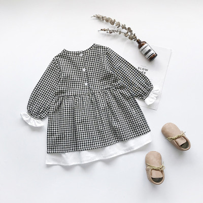 Đầm kẻ caro cho bé gái xinh xắn, 2 lớp cotton thoáng mát, hàng nhập chất đẹp, bé dùng dự tiệc, đi chơi, đi học | MV26