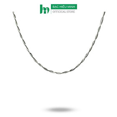 Dây Chuyền Vòng Cổ Nữ Bạc 925 Dây Mì Xoắn Kép Bạc Hiểu Minh DCN258