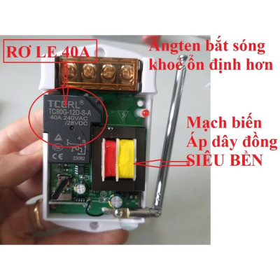 Bộ Điều Khiển Máy Bơm Nước , Điện Đèn Từ Xa 220V – Khoảng Cách 1–5KM Công Suất Lớn 40A 3000W