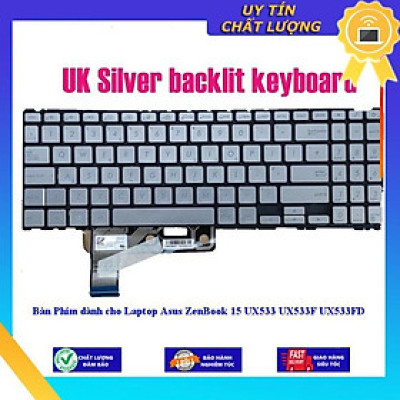 Bàn Phím dùng cho Laptop Asus ZenBook 15 UX533 UX533F UX533FD - MÀU XANH - CÓ ĐÈN - Hàng Nhập Khẩu New Seal