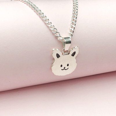 Dây Chuyền, Vòng Cổ Trẻ Em Bạc Ta Hình Mặt Thỏ Có Khắc Chữ Theo Yêu Cầu Bạc Hiểu Minh DTE067