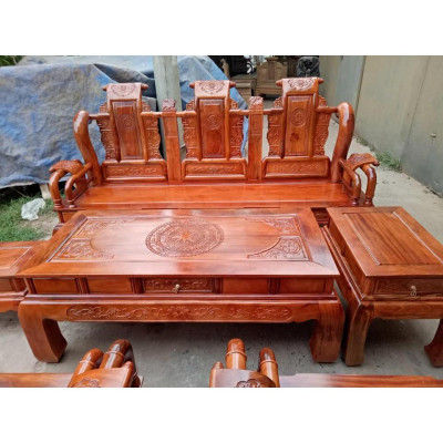 Bộ bàn ghế Tần Thủy Hoàng gỗ Xà Cừ