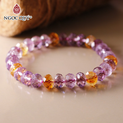 Vòng tay đá flourite facet mệnh hỏa thổ - Ngọc Quý Gemstones