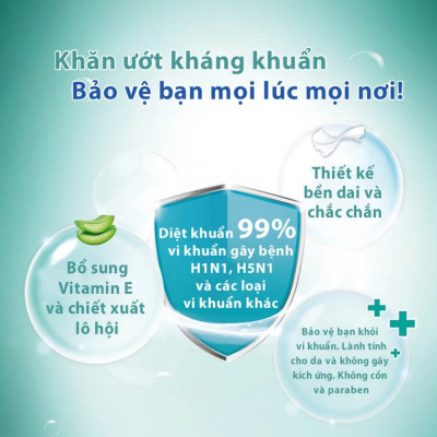 Combo 3 Lốc Khăn Ướt Mini Tempo Protect Ngăn Ngừa Vi Khuẩn (Lốc 6 Gói)