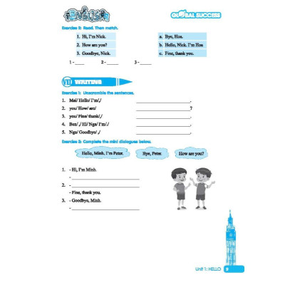 Sách - Global Success  Bài Tập Cuối Tuần Tiếng Anh Lớp 3 - Có Đáp Án - Tập 1 - Minh Thắng