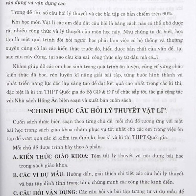 Chinh Phục Câu Hỏi Lý Thuyết Vật Lí Theo Chủ Đề - Quyển Thượng