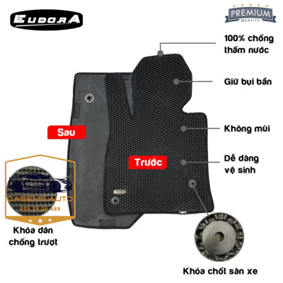 [VINFAST VF 9] Thảm Trải Sàn, Lót Sàn Ô Tô Cao Su Eudora CloudFoam Thiết Kế Theo Xe Dành Cho Xe VINFAST VF 9, Chống Nước, Không Mùi, Ngăn Bụi Bẩn, Dễ Vệ Sinh - Hàng Chính Hãng