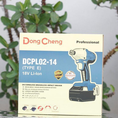 MÁY VẶN VÍT (ĐỘNG CƠ KHÔNG CHỔI THAN) DÙNG PIN 18V DONGCHENG DCPL02-14E (GỒM 2 PIN 18V/4AH) - HÀNG CHÍNH HÃNG