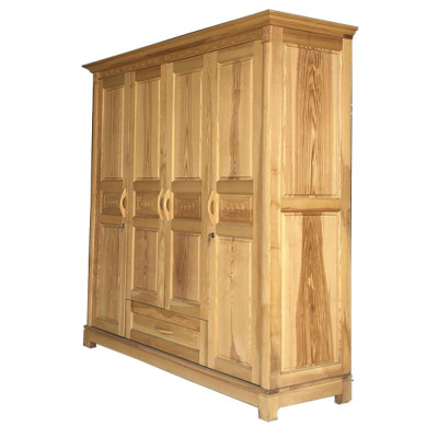 Tủ Áo 4 Cánh Gỗ Sồi Nga Tự Nhiên , tủ đựng quần áo gỗ 1m8