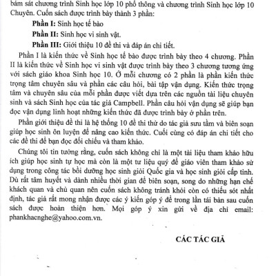 Bồi Dưỡng Học Sinh Giỏi Sinh Học 10 (Dùng Chung Cho Các Bộ SGK Hiện Hành) 