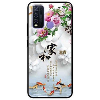 Ốp lưng dành cho Vivo Y30 - Y30i - Y50 mẫu Chim Cá Nền Hoa Trắng