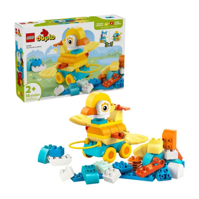 LEGO DUPLO 10448 Đồ Chơi Lắp Ráp 3 Trong 1 Động Vật Đi Trên Bánh Xe (58 chi tiết)