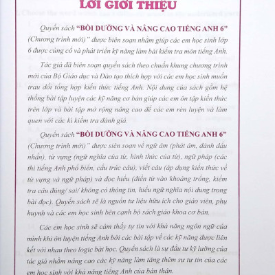 Bồi Dưỡng Và Nâng Cao Tiếng Anh 6 - Theo Chương Trình Giáo Dục Phổ Thông Mới