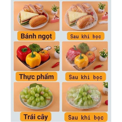 Bộ 200 Màng Bọc Thực Phẩm Hình Gấu - Chất Lượng Cao
