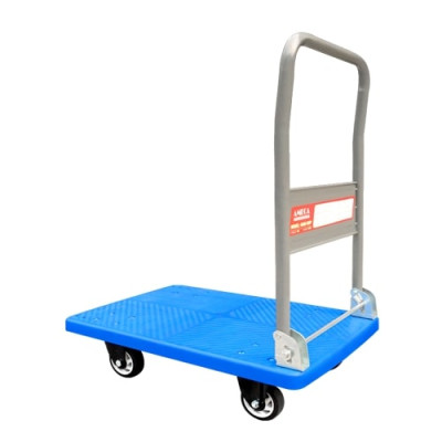 Xe Đẩy Hàng 4 Bánh Ameca HAM-300P- Sàn nhựa, Khung Thép, Giảm ồn, Gấp gọn, tải trọng 300kg - bảo hành 12 tháng