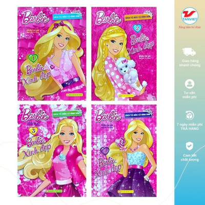 Sách Tô Màu - Barbie Xinh Đẹp 2 (Có Hình Dán) - Tân Việt Books