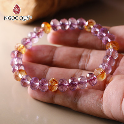 Vòng tay đá flourite facet mệnh hỏa thổ - Ngọc Quý Gemstones