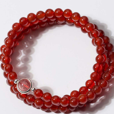 Vòng 3 line đá mã não đỏ mệnh hỏa, thổ - Ngọc Quý Gemstones