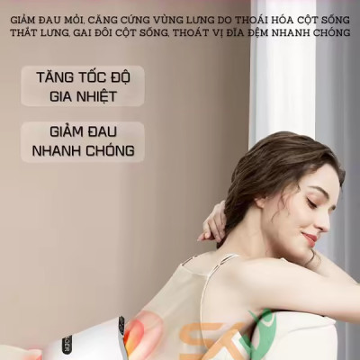 Máy Massage Bụng tan Mỡ, Đai Massage Đánh Tan Mỡ Bụng Cao Cấp Có Đèn Hồng Ngoại Tích Hợp Đá Nóng Hymalaya Giúp tan mỡ bụng 