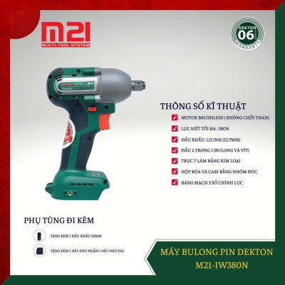 THÂN MÁY CHUYÊN VÍT 21V Chính hãng  M21-IW 380N DEKTON-HÀNG CHÍNH HÃNG