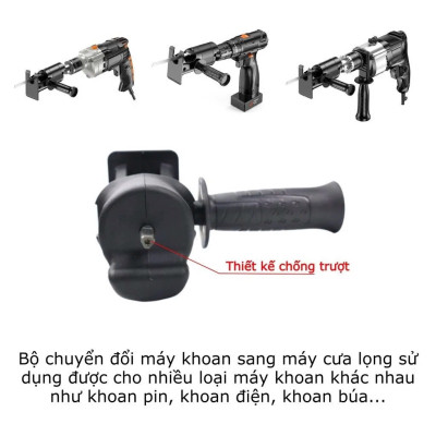 Biến Máy Khoan thành Máy Cưa Lọng Cầm Tay: Bộ Chuyển Đổi HILDA (Tặng 3 Lưỡi Cưa) Loại Tốt
