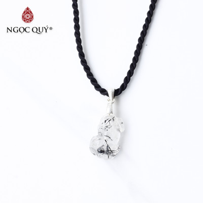 Mặt dây chuyền tỳ hưu thạch anh tóc đen mệnh thủy, mộc - Ngọc Quý Gemstones