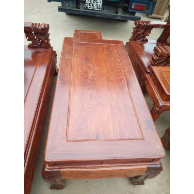 Bộ Bàn Ghế Đồng Kỵ Rồng Bát Tiên Gỗ Hương Vân