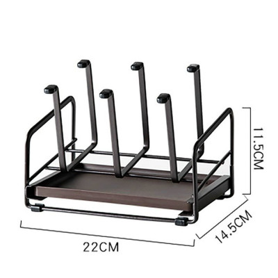 Giá úp cốc hình chữ nhật kèm khay hứng nước sơn tĩnh điện đen chống rỉ - VD94