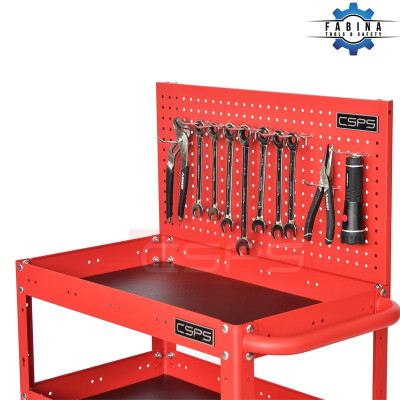 Xe đẩy CSPS 3 ngăn - 71cm màu đỏ kèm vách lưới