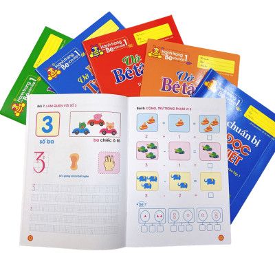 Sách - Hành Trang Cho Bé Vào Lớp Một Túi 6 Cuốn,Tập Tô,Tập Viết Chữ Cái Chữ Số ,Tặng 1 Cây Viết chì, 1 Chốt , 1 Gôm Tẩy