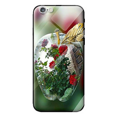 Ốp kính cường lực cho iPhone 6s Plus táo trắng 1 - Hàng chính hãng