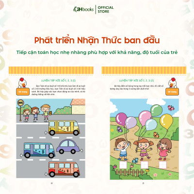 Sách Toán cho bé, Phát triển tiềm năng toán học cho trẻ - Toán  học cho trẻ mẫu giáo - Lớp lá 2 (Tái Bản 2021)- 2HBooks