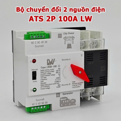Cầu Dao Chuyển Nguồn Tự Động – 100A Công Suất Lớn, Không Mất Điện Khi Chuyển Nguồn Không Bị Mất Điện